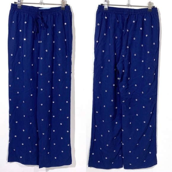Hill House Jewel Jammies Pants Navy Blue Embellished Small - Picture 2 of 6